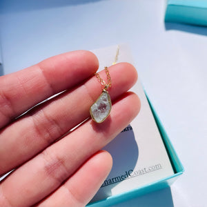 Raw Aquamarine Necklace | March Birthstone