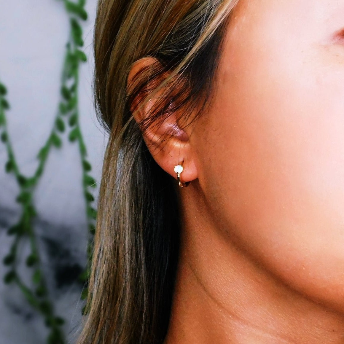 Alana Opal Hoop Earrings