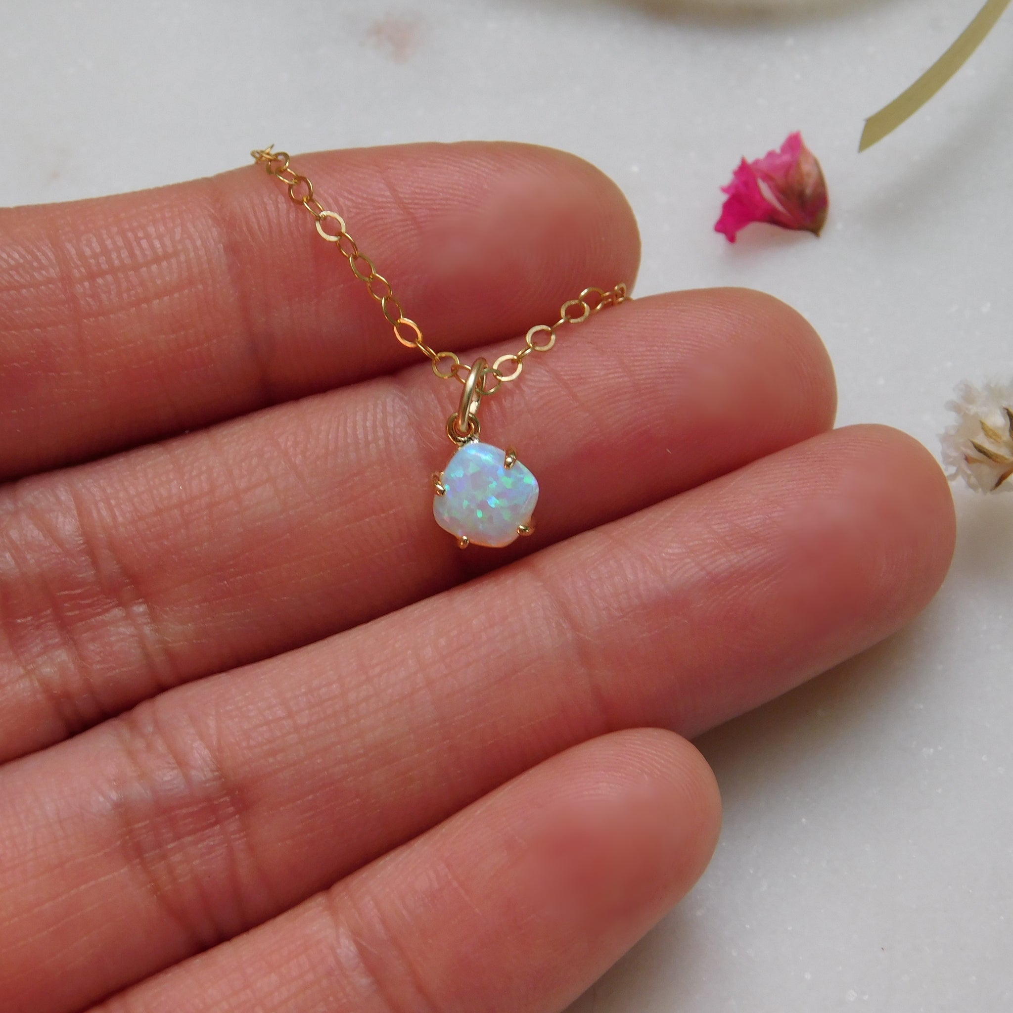 Minimalist Opal Necklace