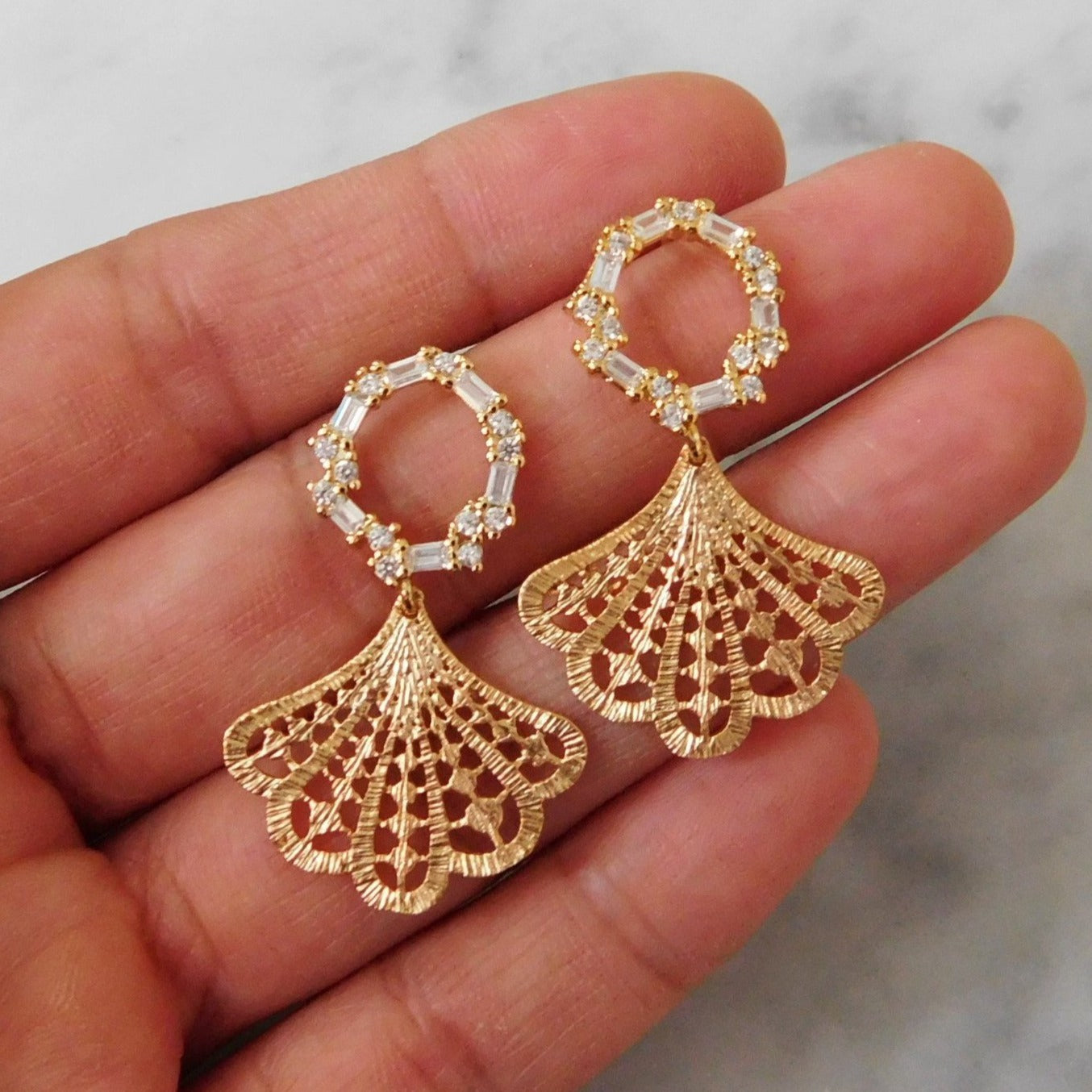 Jolie Filigree Earrings • Gold Bridal Earrings
