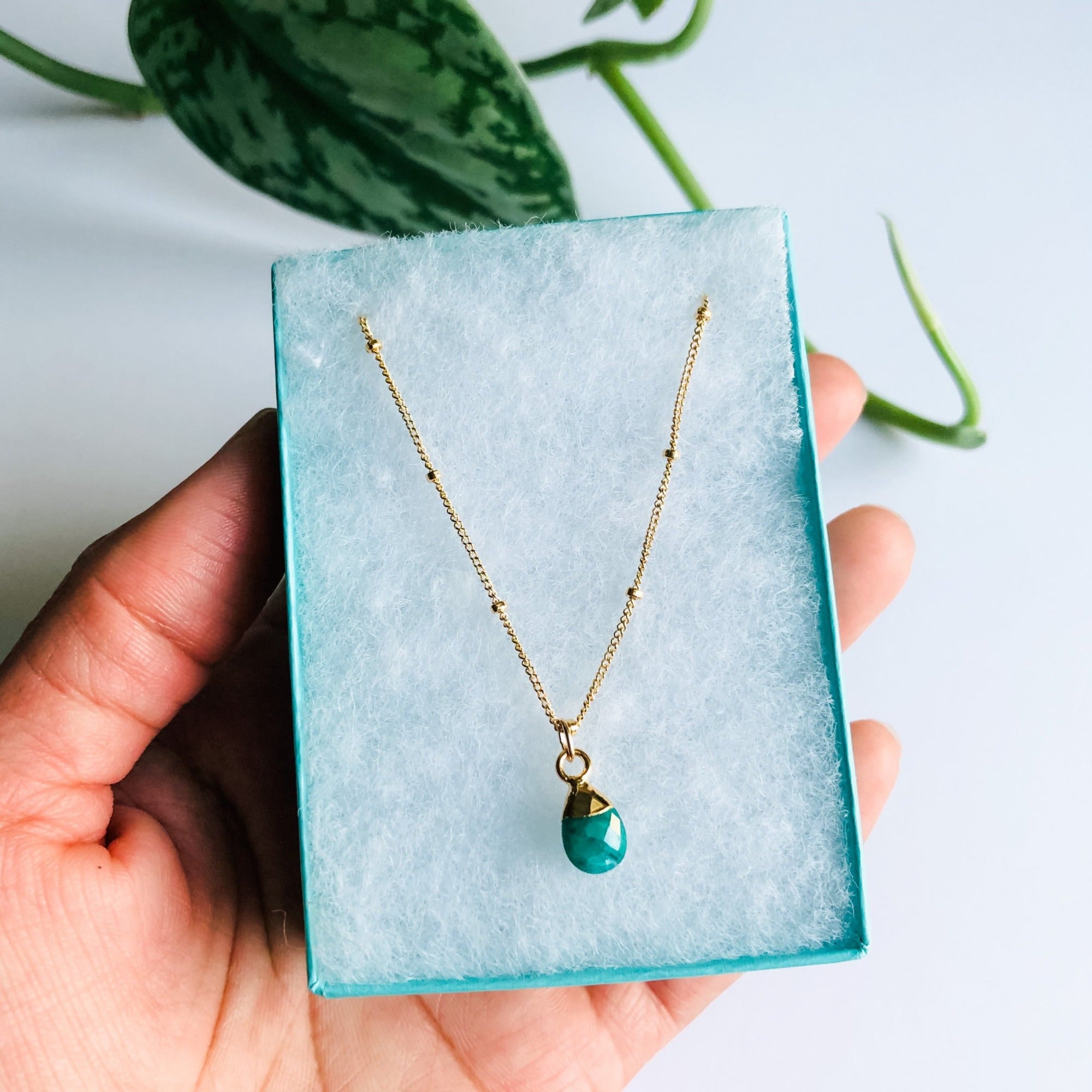 Floating Emerald Pendant Necklace – STONE AND STRAND