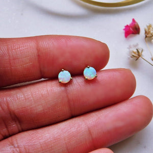 Simple Opal Stud Earrings