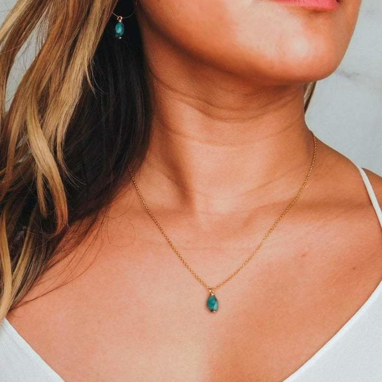 Minimalist Raw Emerald Necklace
