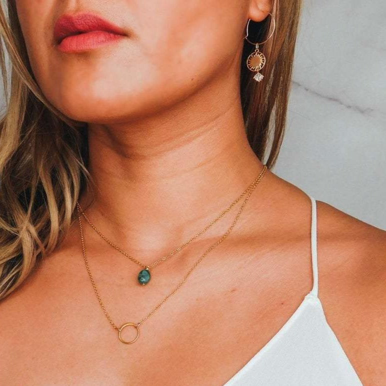 Minimalist Raw Emerald Necklace
